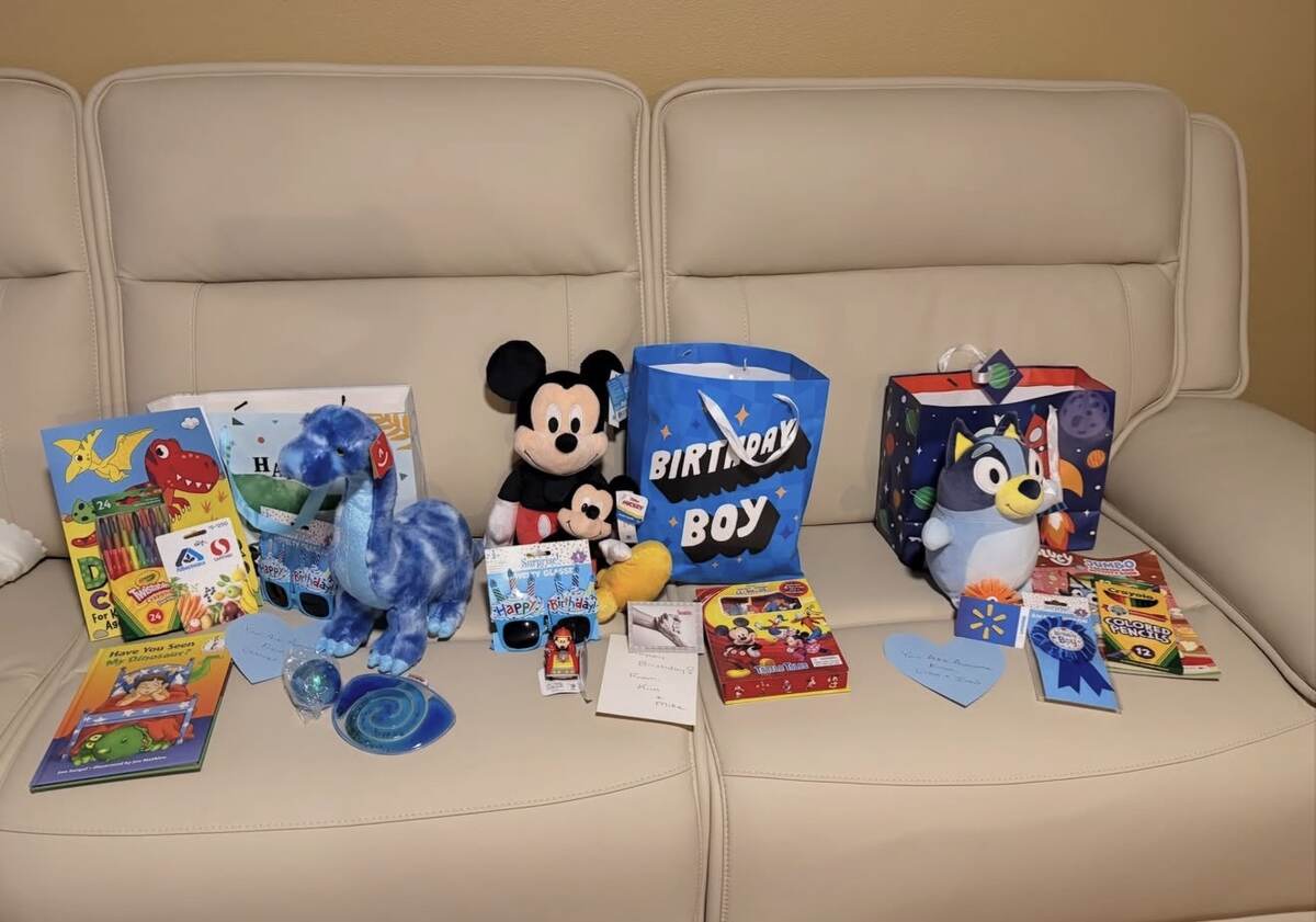 Personalized birthday gifts prepared for boys in hospice