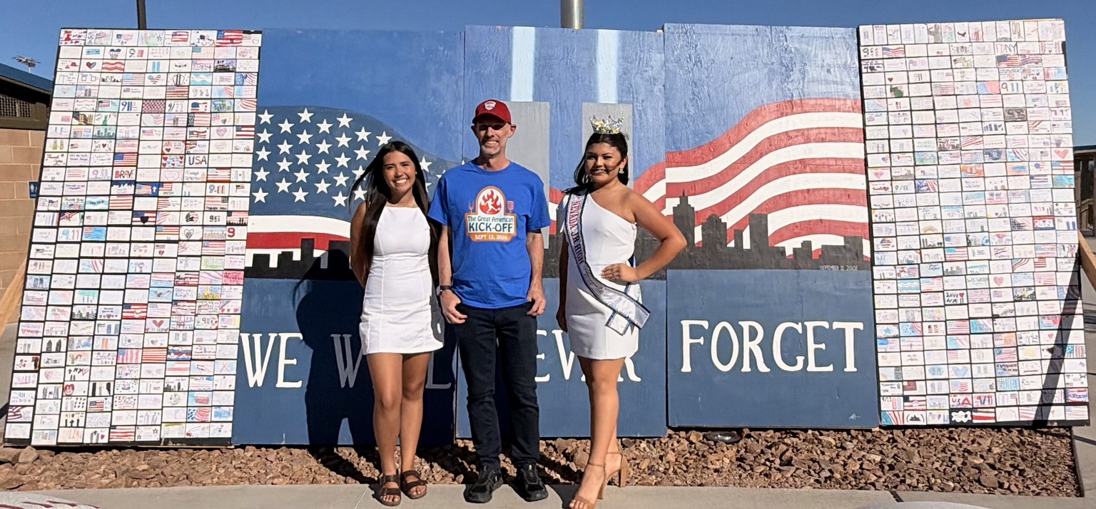 Aiyana Castro with Commissioner Justin Jones and a community honoree at the Great American Kickoff