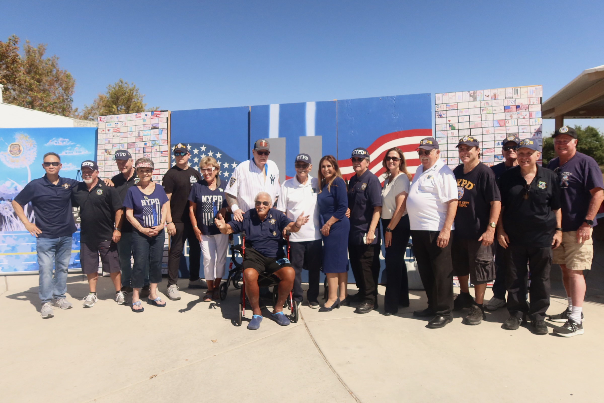 Aiyana Castro with guests at the Las Vegas 9/11 Remembrance Wall